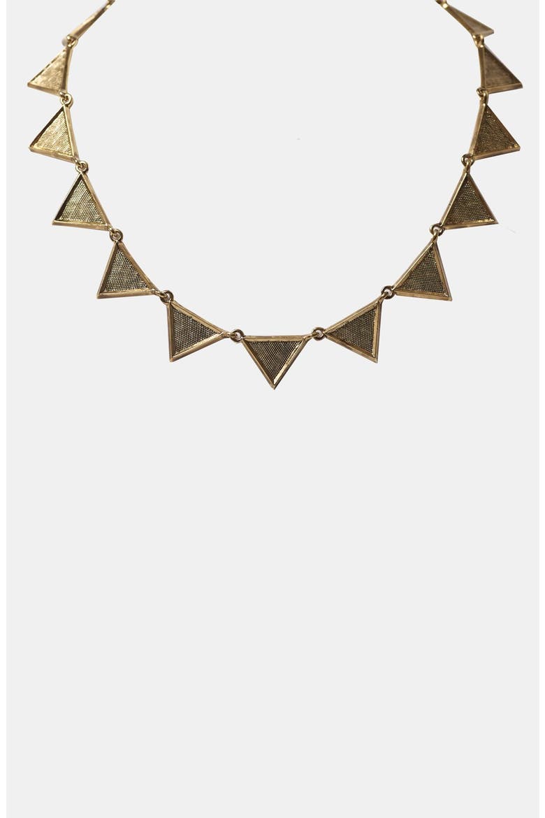 Crosshatched Triangle Collar Necklace, Main, color, GOLD