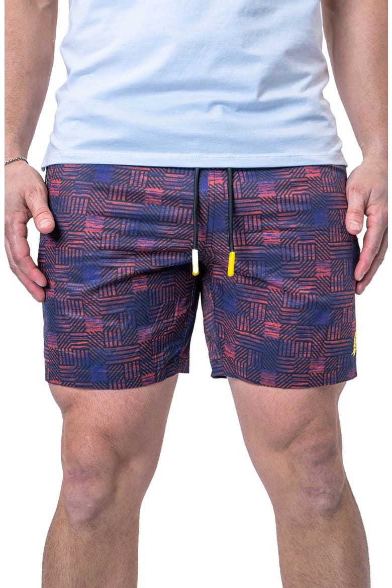 Swim Lion Circuit Multi Swim Trunks, Main, color, PINK MULTI