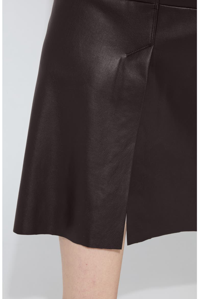 Warren A-Line Faux Leather Midi Skirt, Alternate, color, DOUBLE ESPRESSO