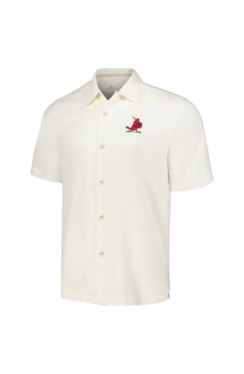 Tommy Bahama Men's Tommy Bahama White St. Louis Cardinals Sport Tropic Isles Camp Button-Up Shirt, Alternate, color, 