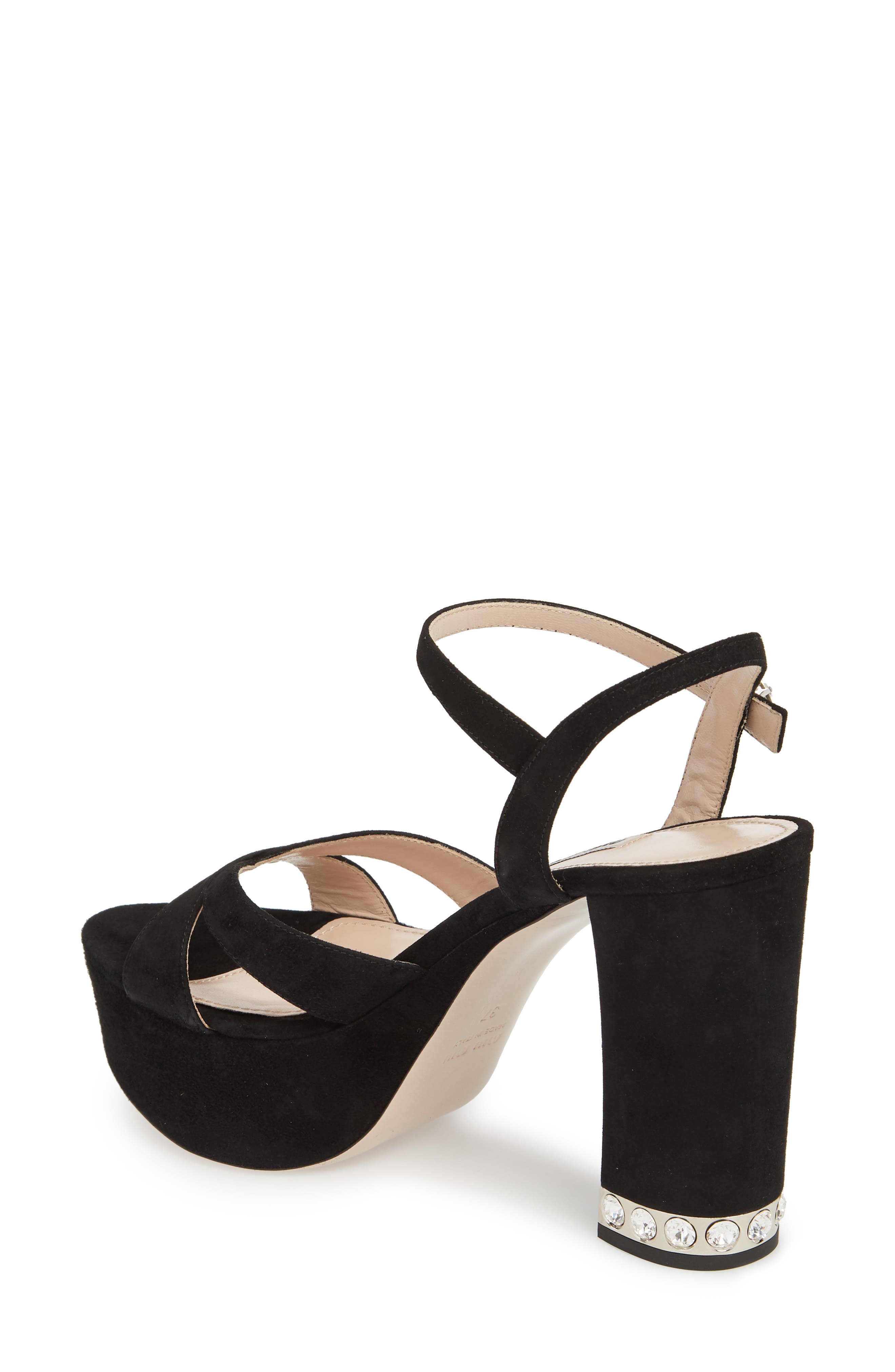 Miu Miu Jeweled Heel Platform Sandal, Alternate, color, 