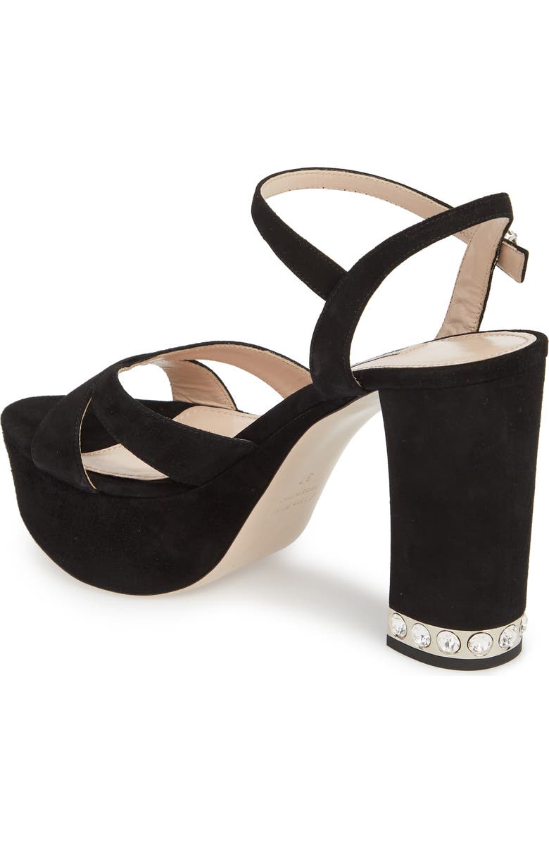 Miu Miu Jeweled Heel Platform Sandal, Alternate, color,