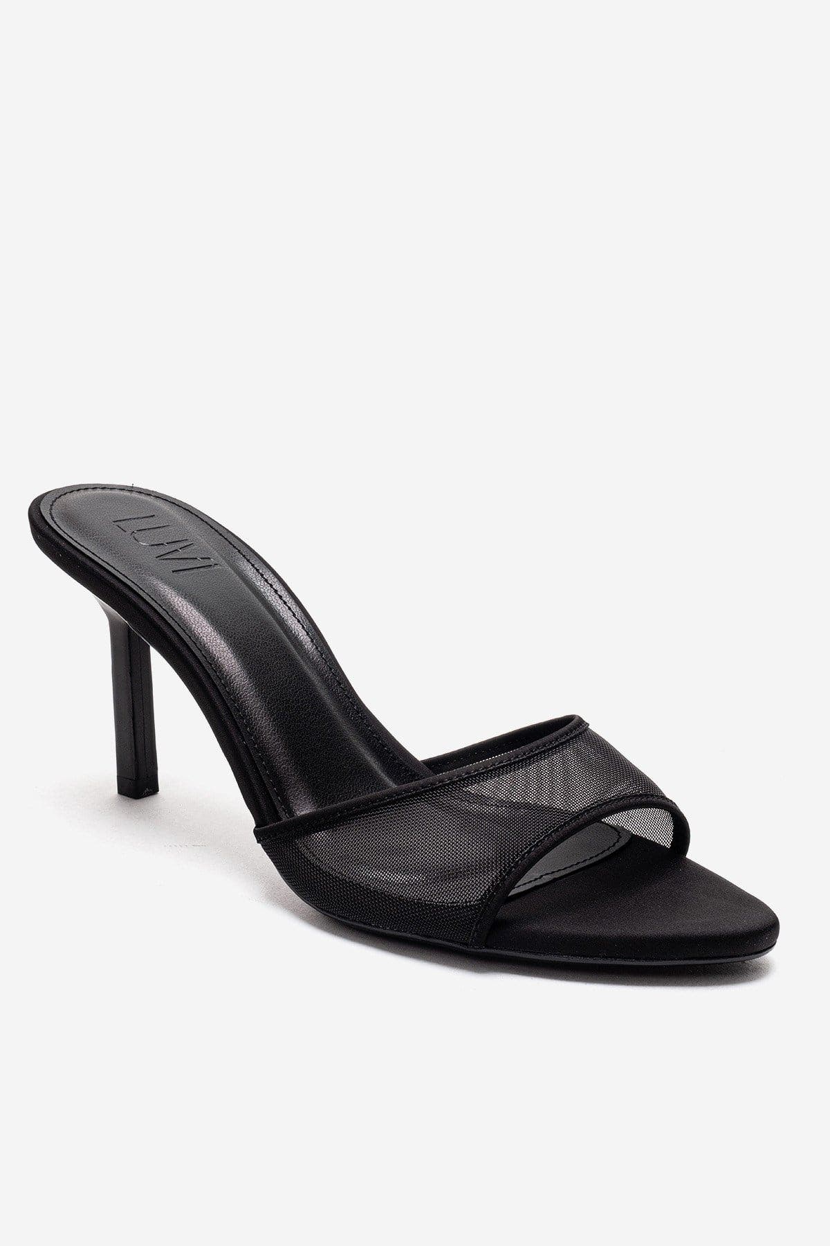 Prologue Shoes Monroe Stiletto Mesh Sandal, Alternate, color, Black