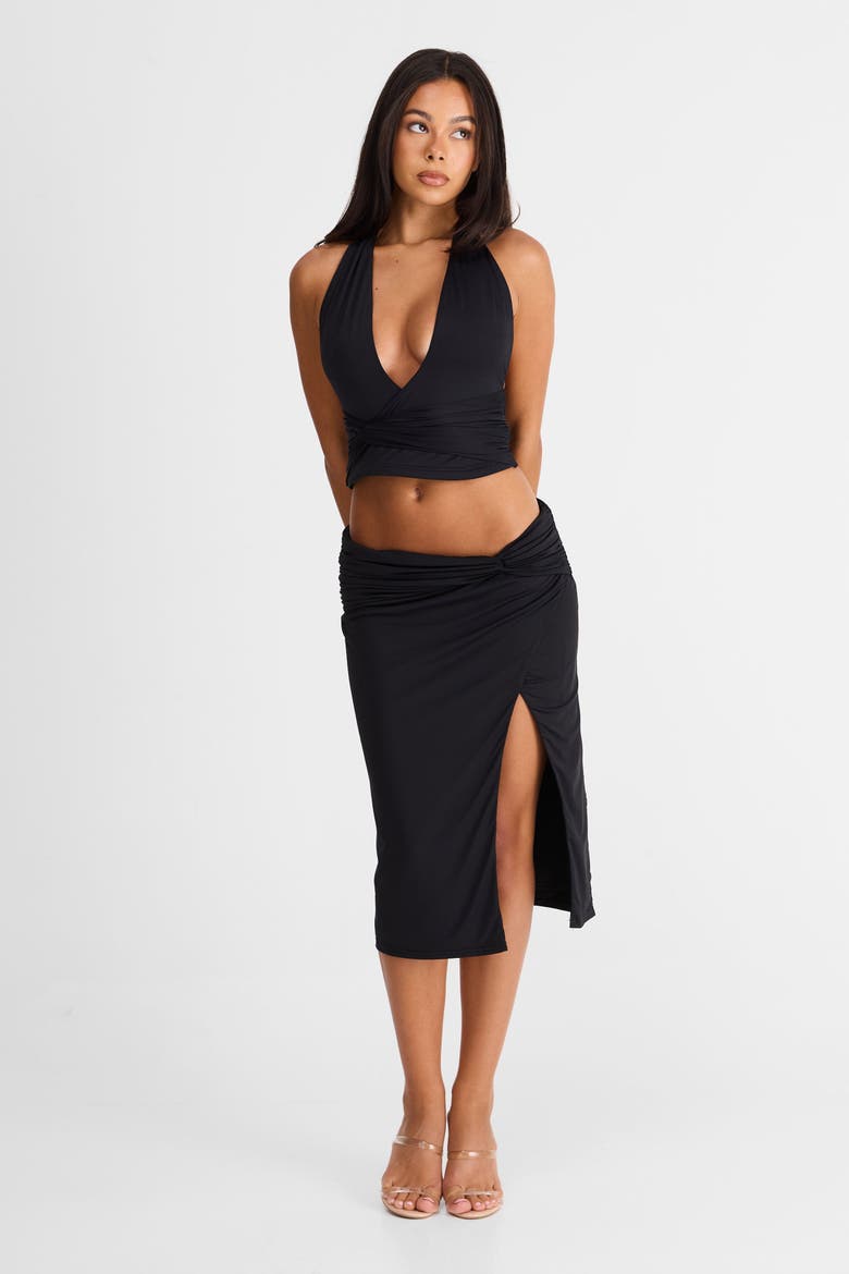 Arielle Midi Skirt, Alternate, color, Black