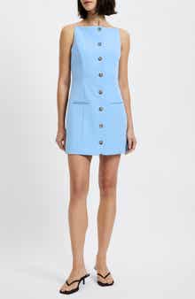 Azra Square Neck Twill Minidress