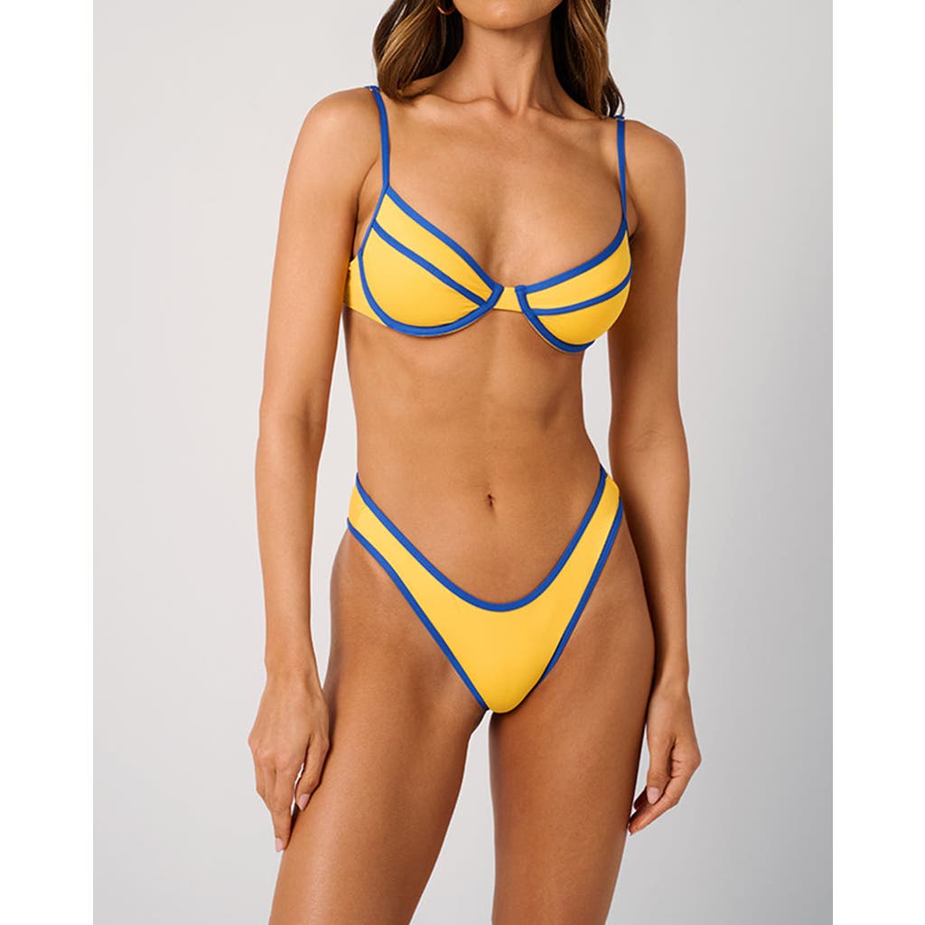Weworewhat Full Coverage Underwire Bikini Top In Yellow