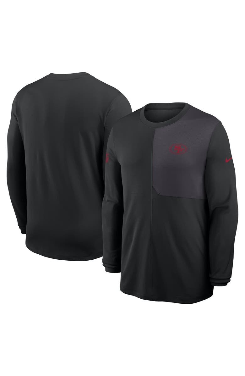 Nike Men's Nike Black San Francisco 49ers Sideline Coach UV Performance Long Sleeve T-Shirt, Alternate, color, Black