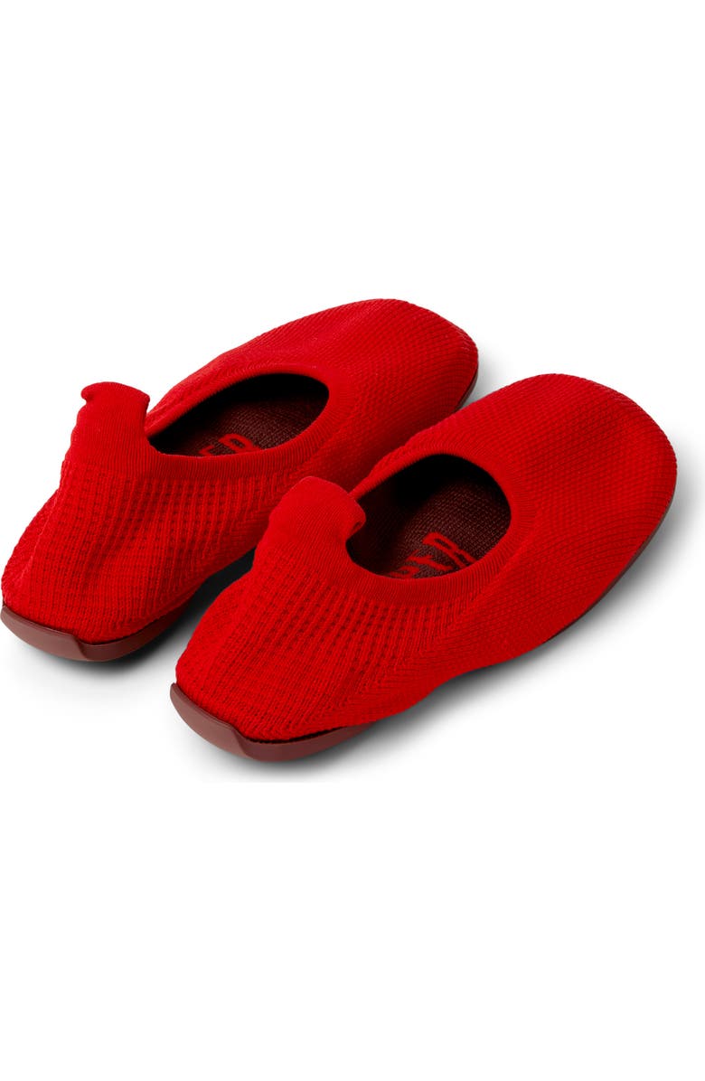 Camper Right Niko Ballerina Flat, Alternate, color, Medium Red