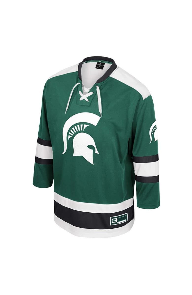 COLOSSEUM Men's Colosseum  Green Michigan State Spartans Athletic Machine Fashion Hockey Jersey, Alternate, color, 