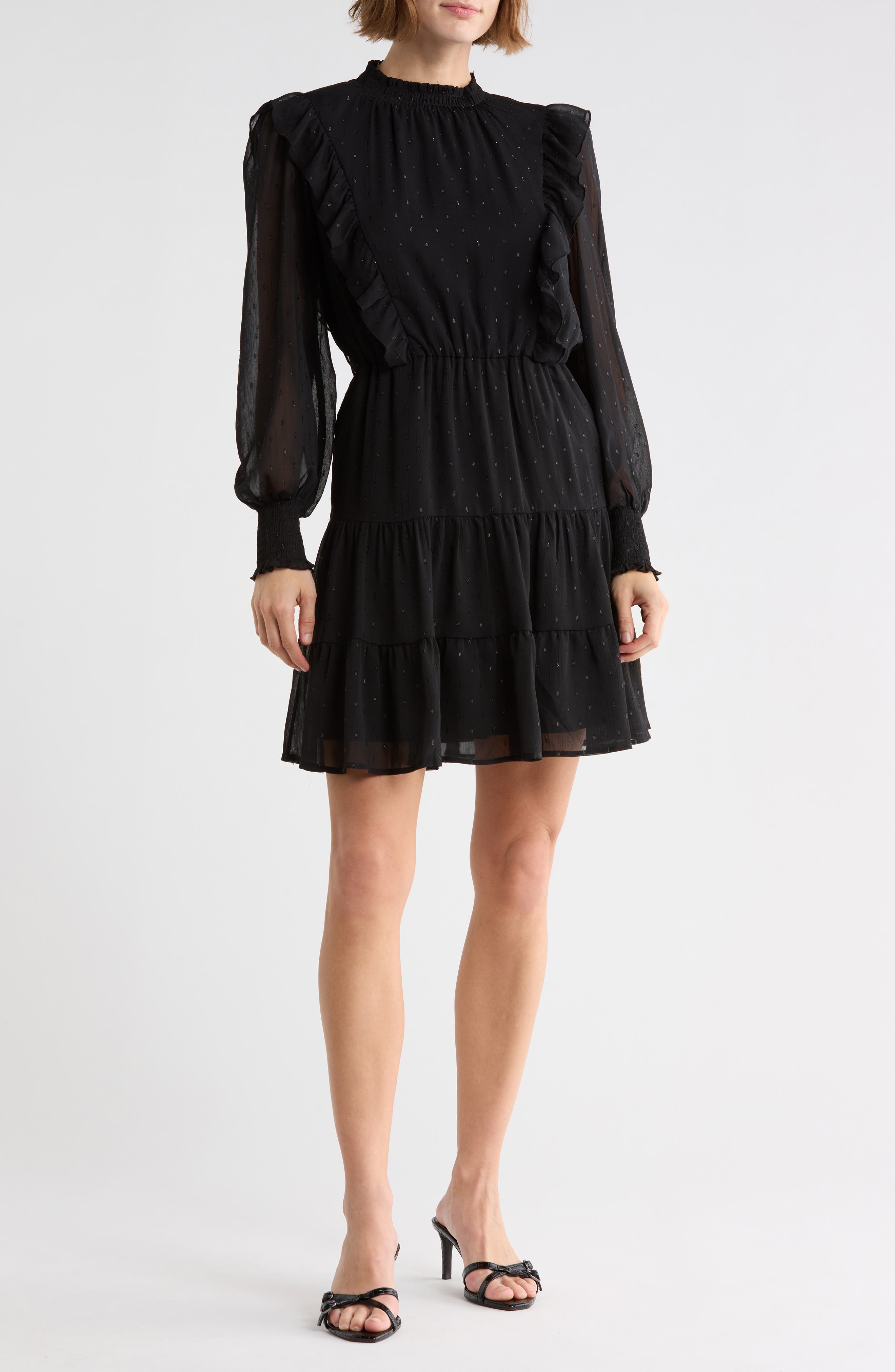 Clip Dot Chiffon Minidress