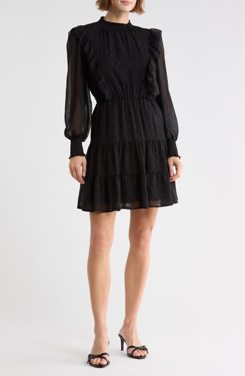 Clip Dot Chiffon Minidress