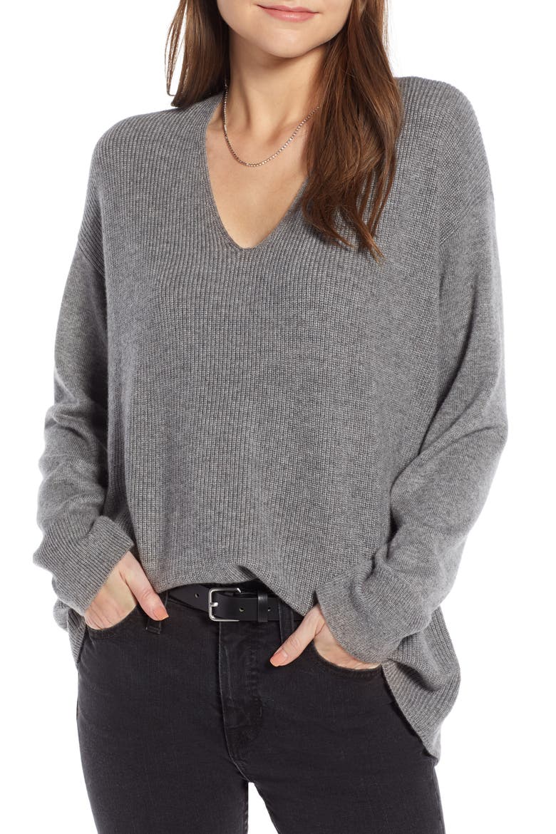 Slouchy Sweater (Nordstrom Exclusive), Main, color, GREY DARK HEATHER