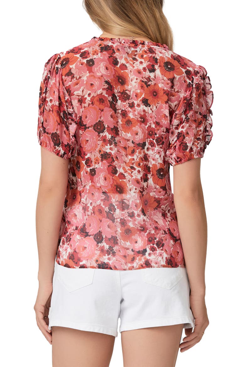 Dandelion Floral Silk Top, Alternate, color, BISSOU MULTI