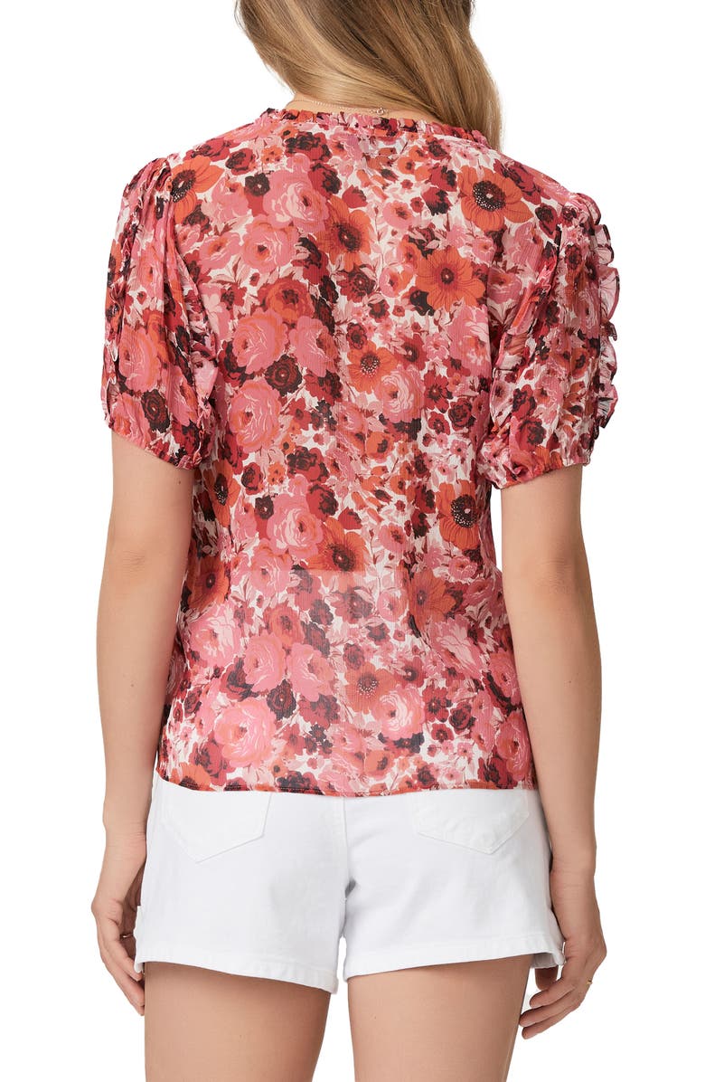 PAIGE Dandelion Floral Silk Top, Alternate, color, Bissou Multi