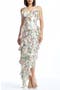 Josefina Metallic Floral Ruffle Detail Gown