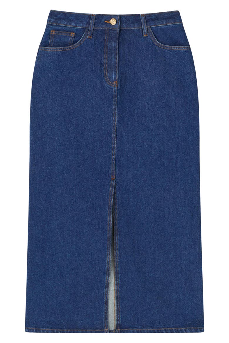 Hardy Denim Midi Skirt, Alternate, color, INDIGO