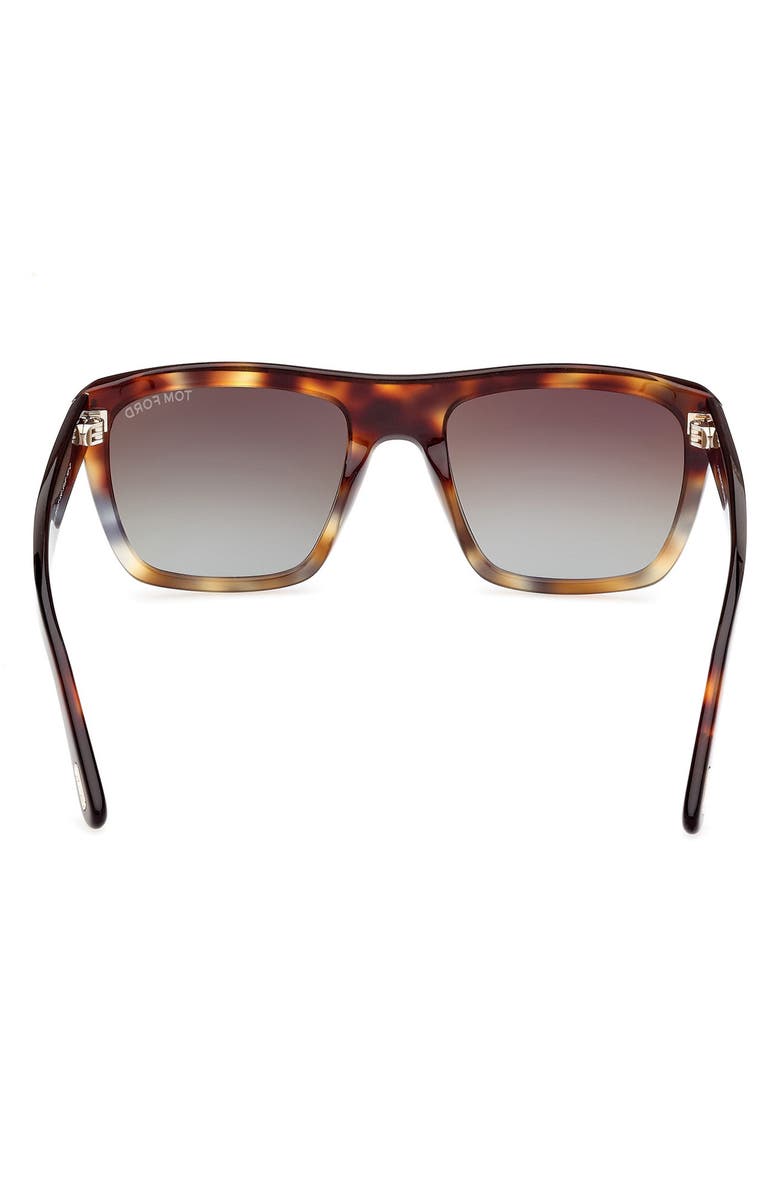 TOM FORD Alberto 55mm Gradient Square Sunglasses, Alternate, color, Vintage Grey Havana / T Logo