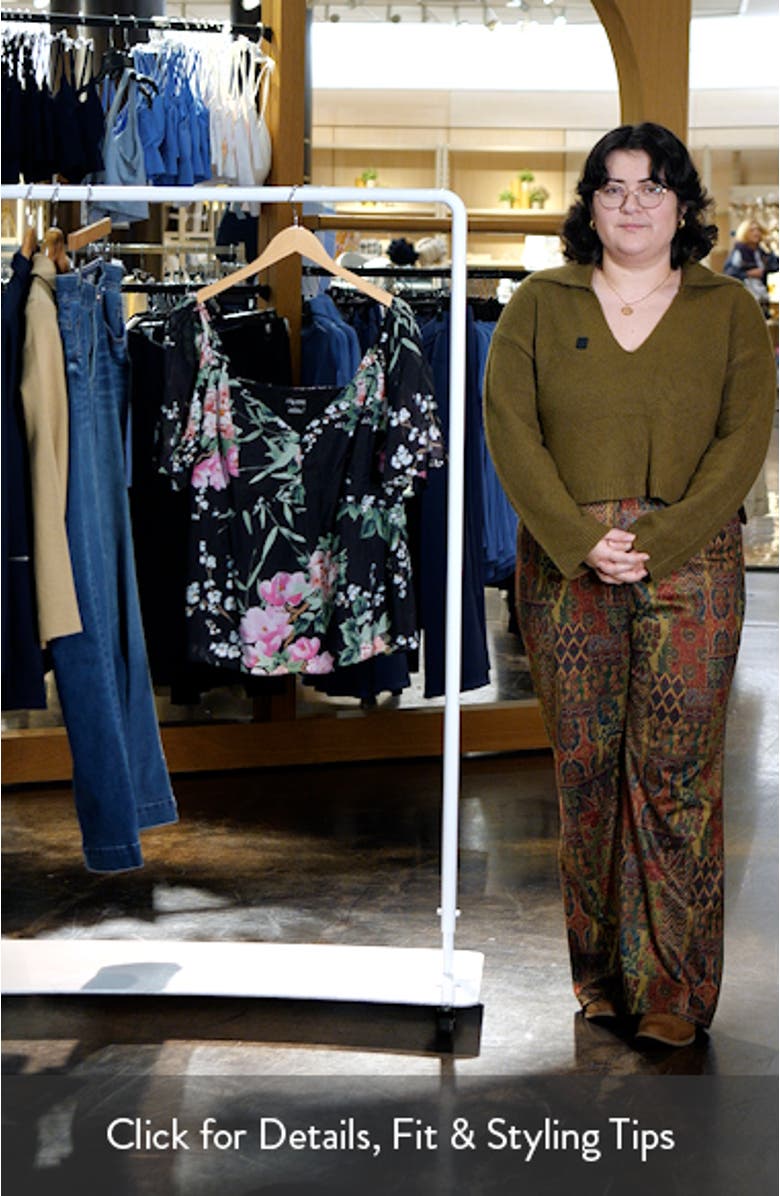 Marci Floral Flutter Sleeve Top, sales video thumbnail