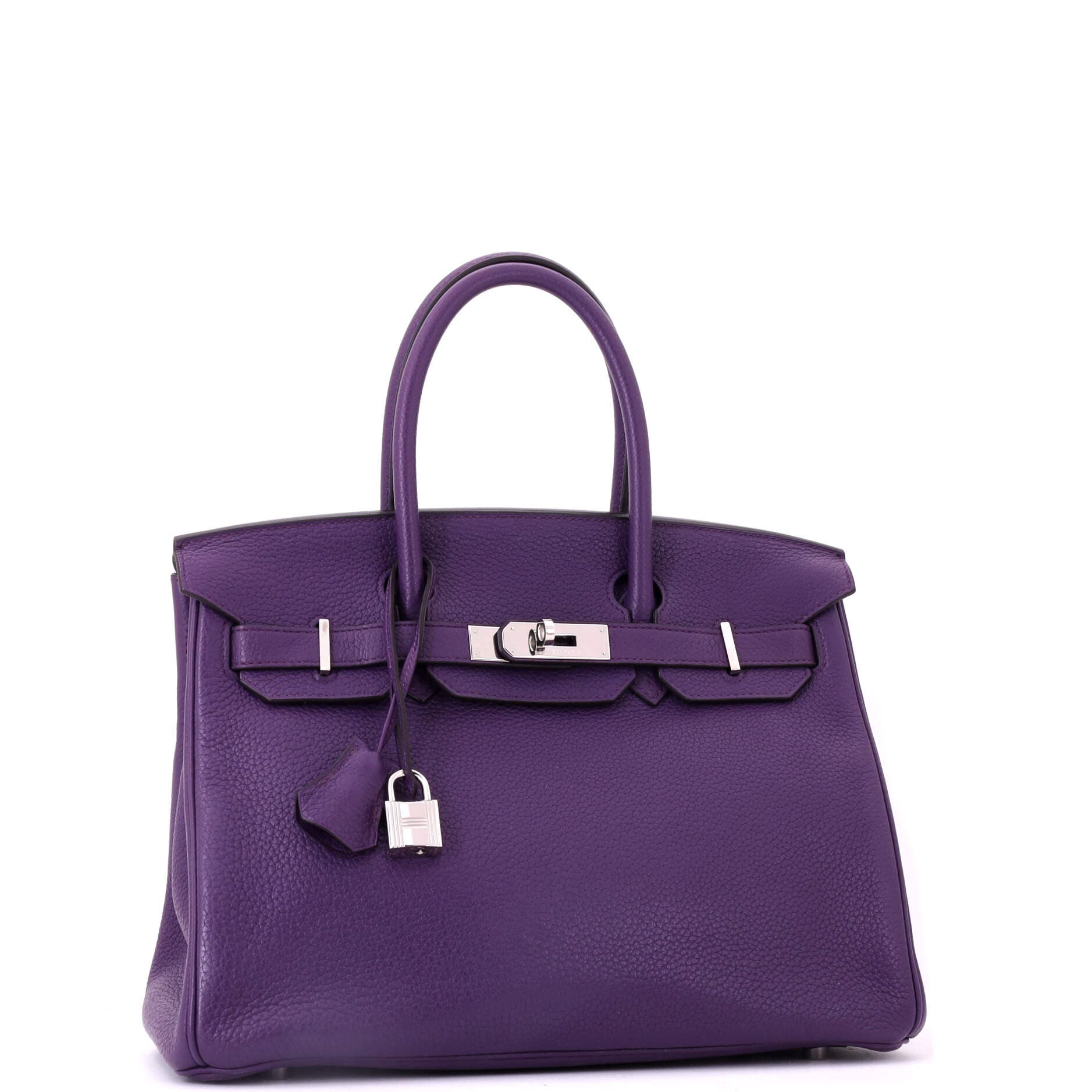 Pre-Owned Hermes Birkin Handbag Purple Togo with Palladium Hardware 30, Alternate, color, Ultraviolet