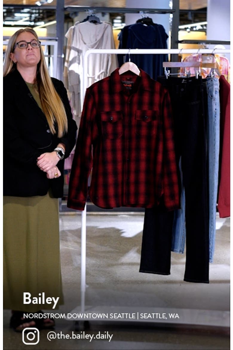 Plaid Wool Blend Button-Up Shirt Jacket video