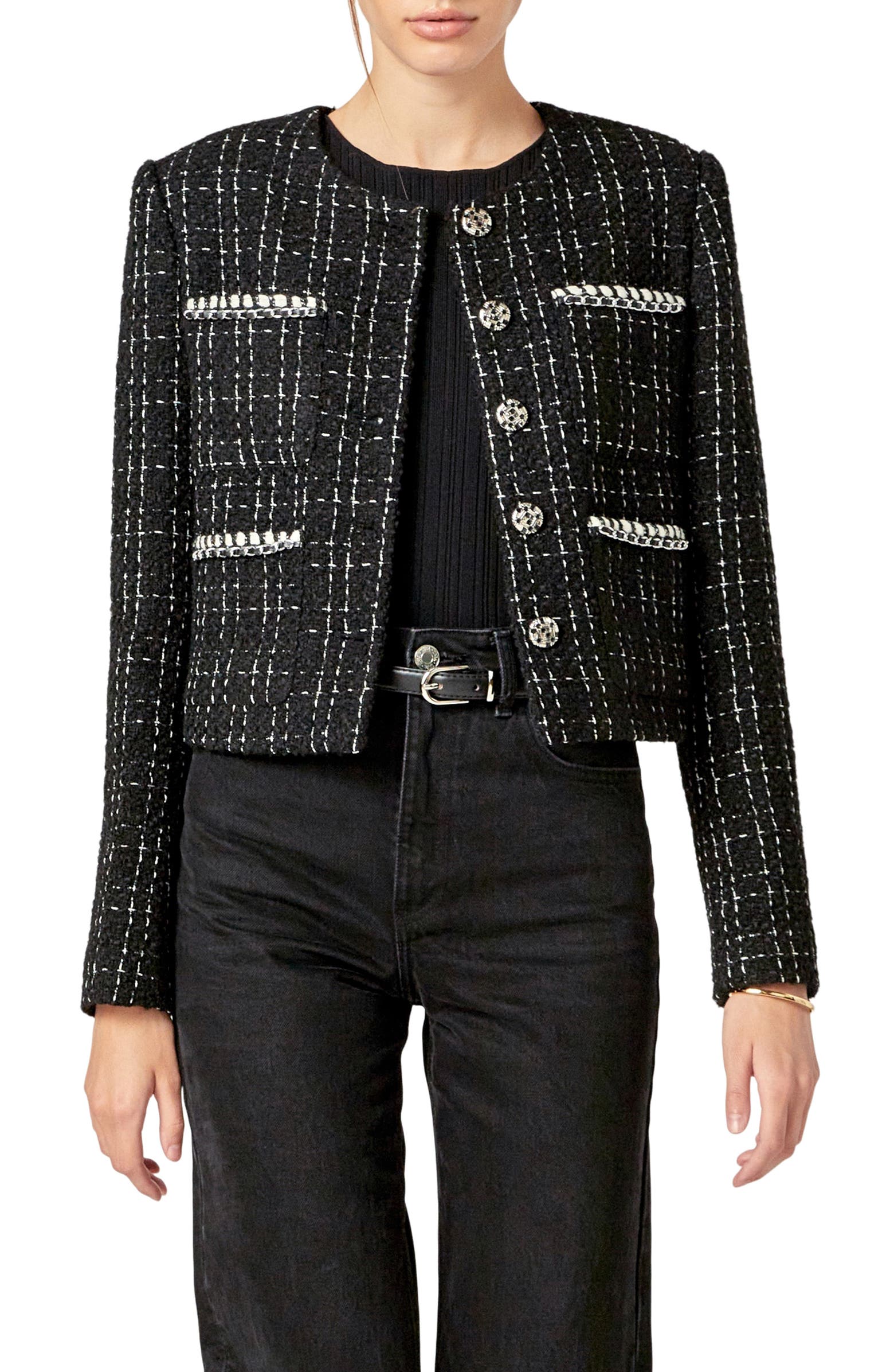 English Factory Windowpane Tweed Jacket | Nordstrom