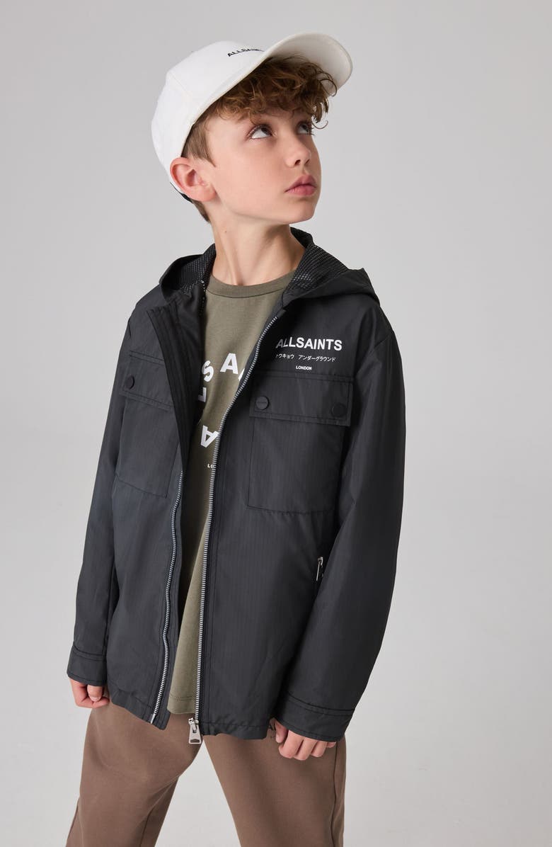 smALLSAINTS by ALLSAINTS Kids' Logo Hooded Jacket, Main, color, 