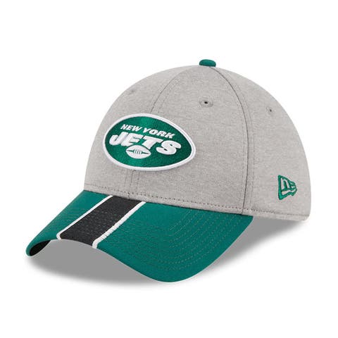 Men's New Era Heather Gray/Green New York Jets Striped 39THIRTY Flex Hat
