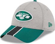 New Era Men's New Era Heather Gray/Green New York Jets Striped 39THIRTY Flex Hat