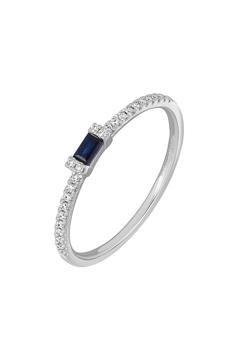 El Mar Stacking Ring, Main, color, 18K WHITE GOLD SAPPHIRE