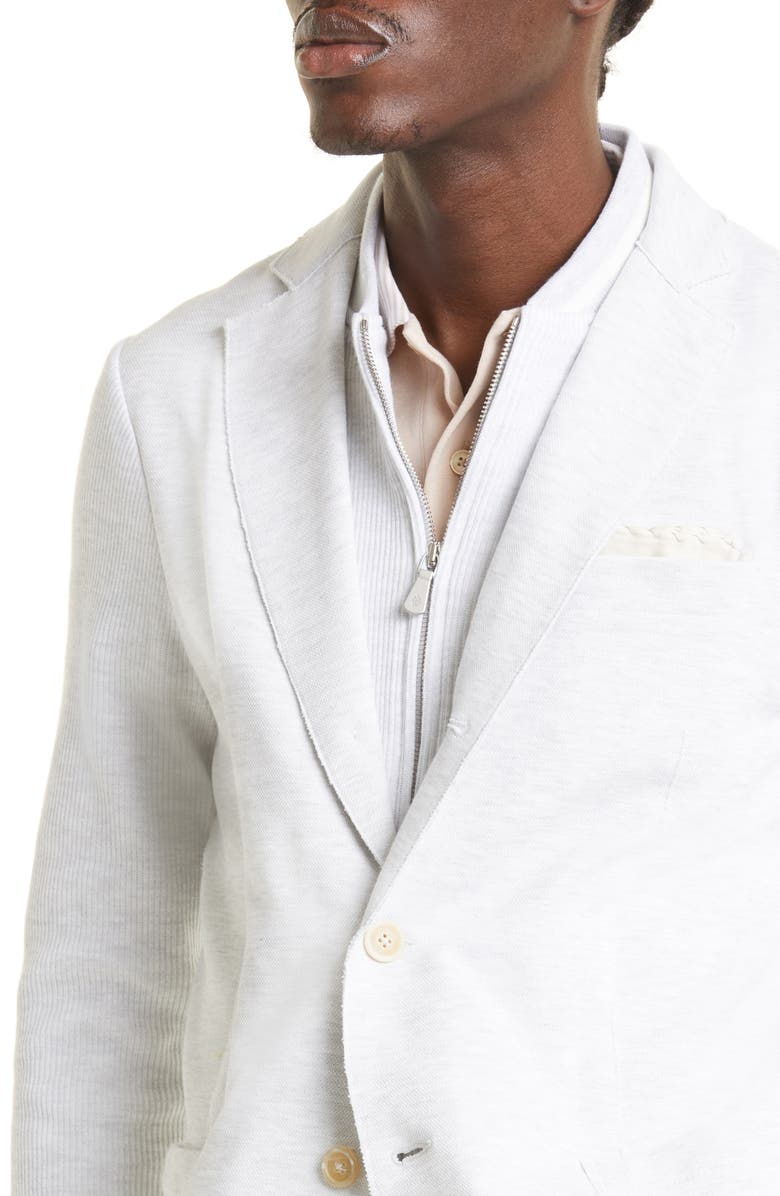 Eleventy Mixed Media Layered Knit Sport Coat, Alternate, color, 