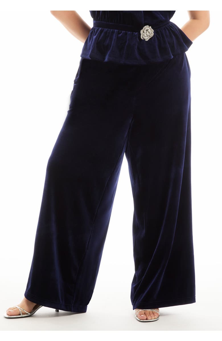 June + Vie Velvet Wide-Leg Pants, Alternate, color, Inkling