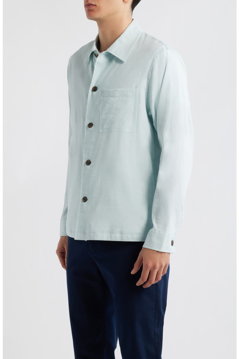 Linen Blend Overshirt Jacket, Alternate, color, DARK ICY DEW