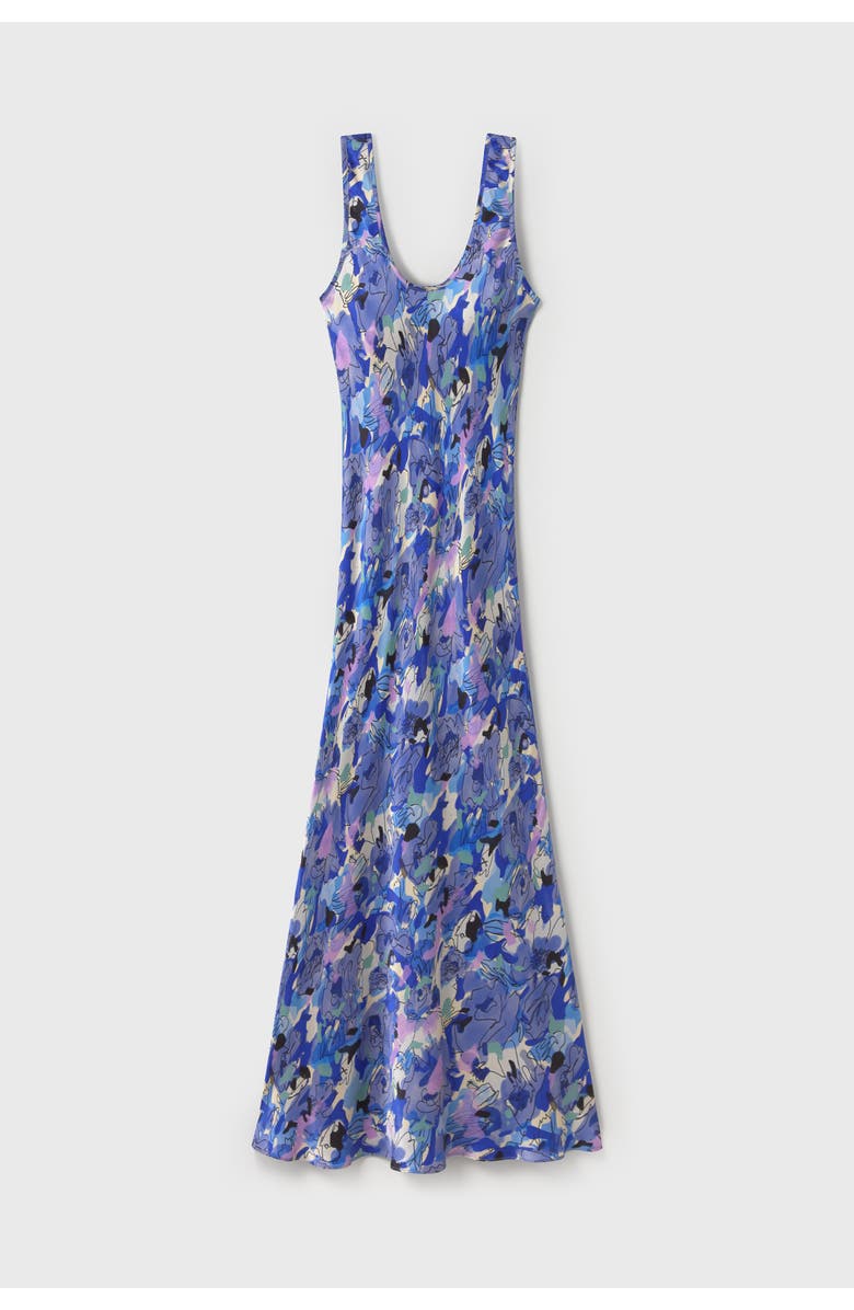 SILK LAUNDRY Scoop Neck Dress, Main, color, Cornflower Floral