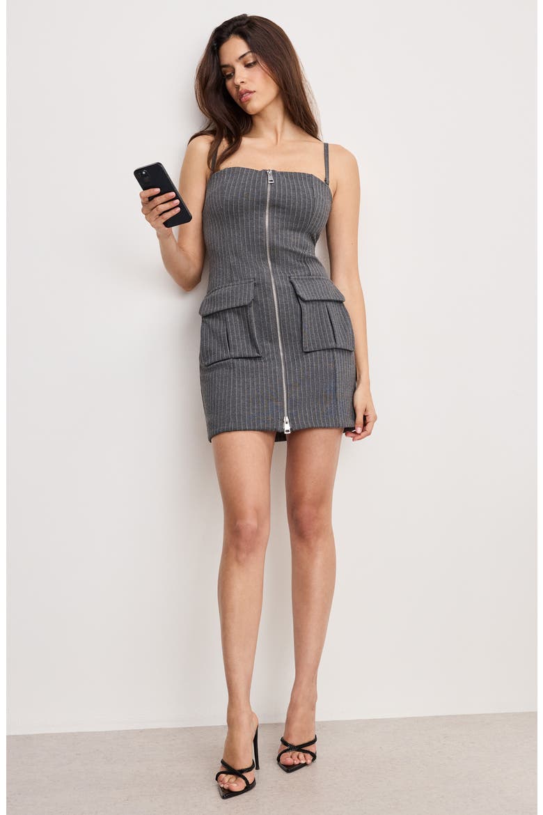 Soft Stretch Ponte Minidress, Alternate, color, SUITING PINSTRIPE001