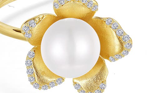 Lafonn Brushed Flower Bangle Bracelet In White