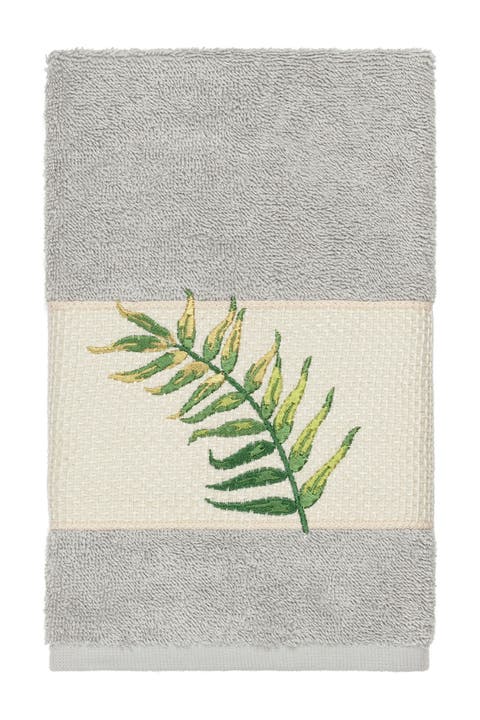 Zoe Embellished Hand Towel - Light Grey