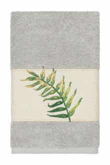 Linum Home Textiles Zoe Embellished Hand Towel - Light Grey