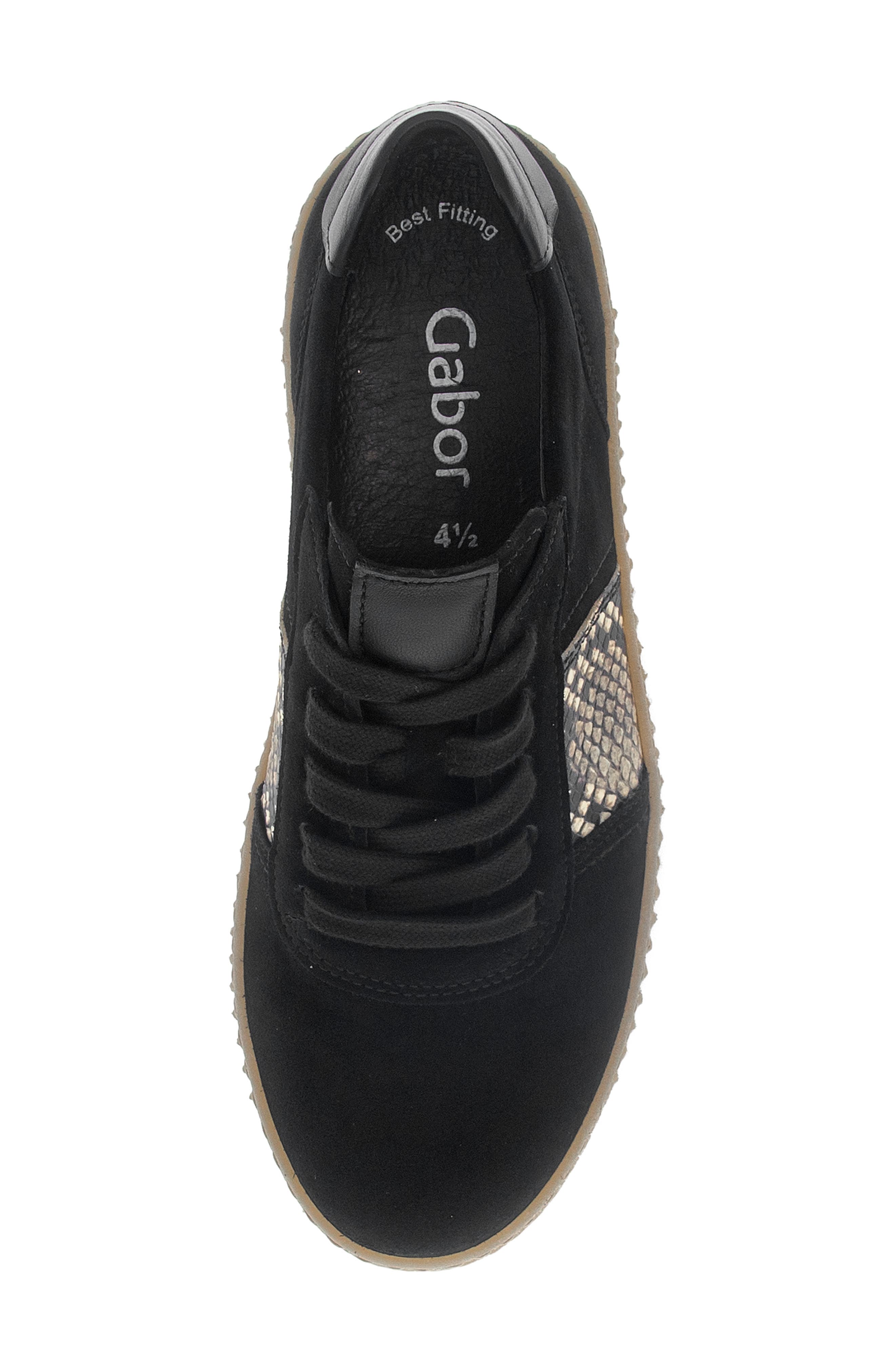 Gabor Snakeskin Embossed Sneaker, Alternate, color, 