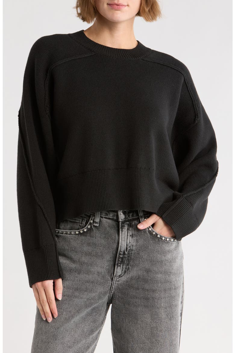 Lysa Crewneck Sweater, Main, color, BLACK