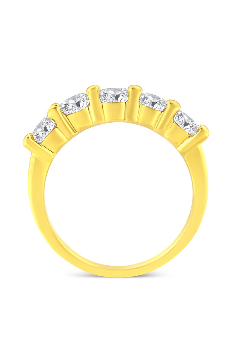 Haus of Brilliance 14K Yellow Gold Plated Sterling Silver 1 1/2 cttw Shared Prong Round Diamond Wedding Band Ring, Alternate, color, Yellow Gold Over Silver