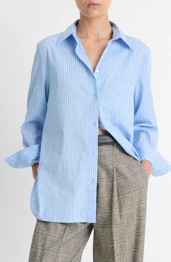 Vince Stripe Relaxed Cotton Button-Up Shirt