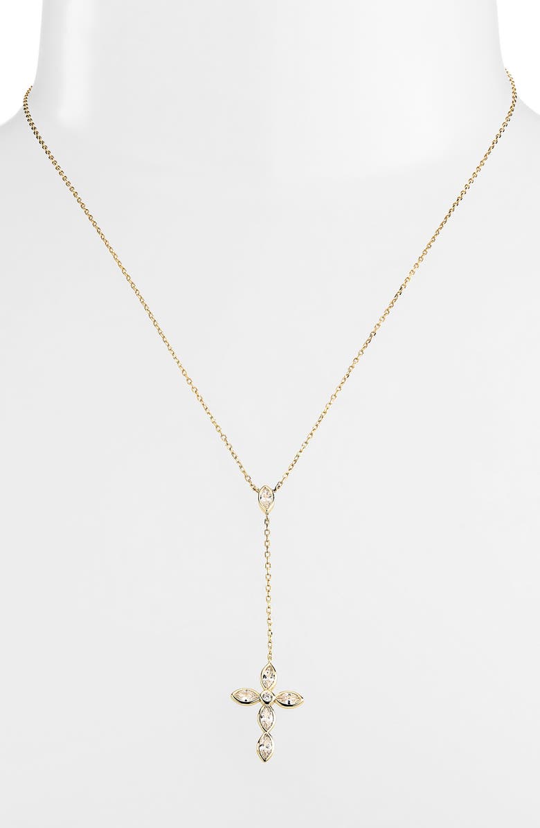 ARGENTO VIVO Cross Lariat Necklace, Alternate, color, Gold