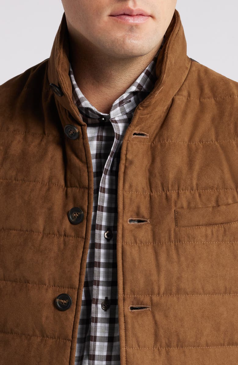 johnnie-O Pickens Faux Suede Puffer Vest, Alternate, color,