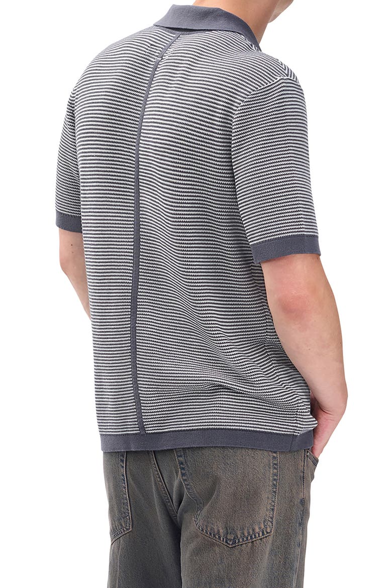 Harvey Chevron Johnny Collar Polo, Alternate, color, WET IRON