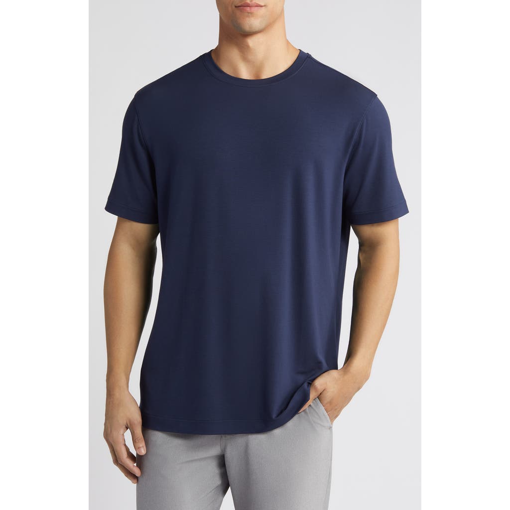 Mizzen + Main Knox Solid Navy Performance T-shirt In Multi