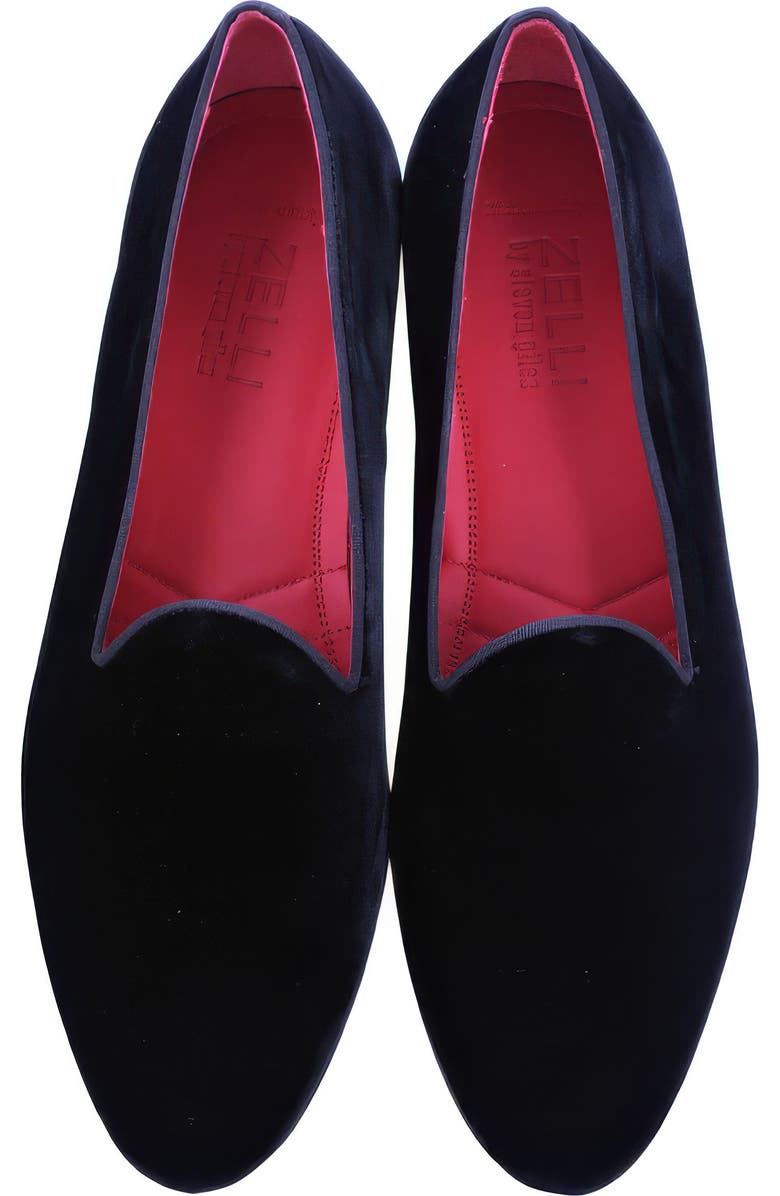 Zelli Italia Tux Velvet Venetian Loafer, Alternate, color, Black