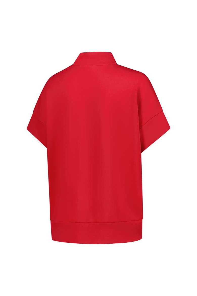 Women's ZooZatz Scarlet Ohio State Buckeyes Tri-Blend Quarter-Zip Flowy Top, Alternate, color, Scarlet