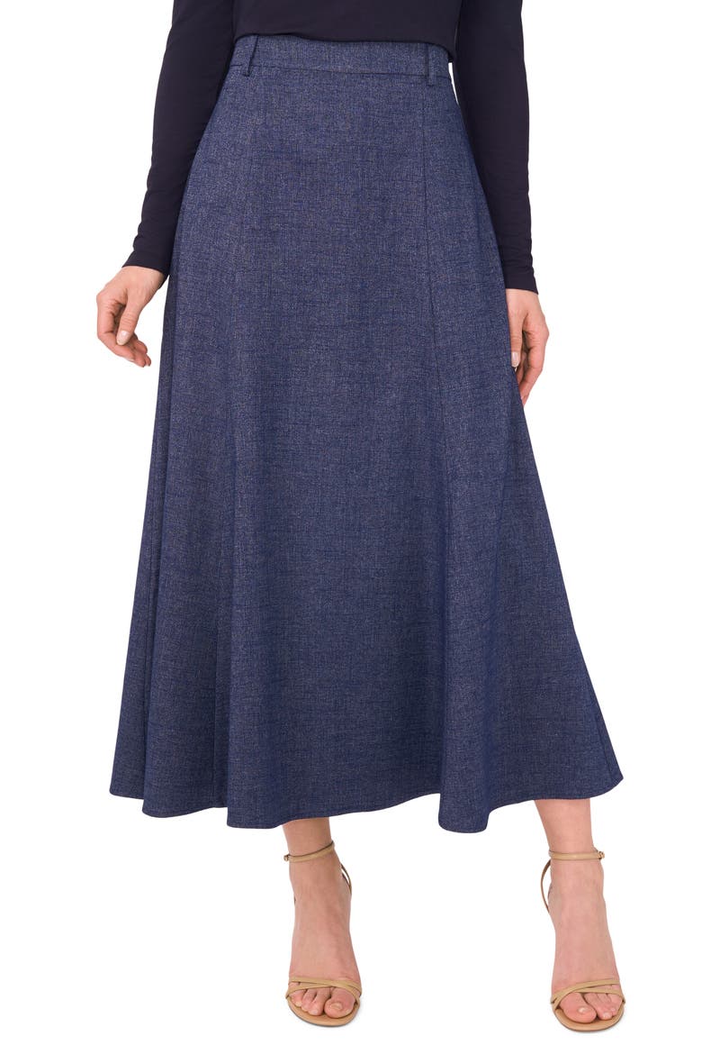 Panelled A-Line Maxi Skirt, Main, color, BLUE STONE