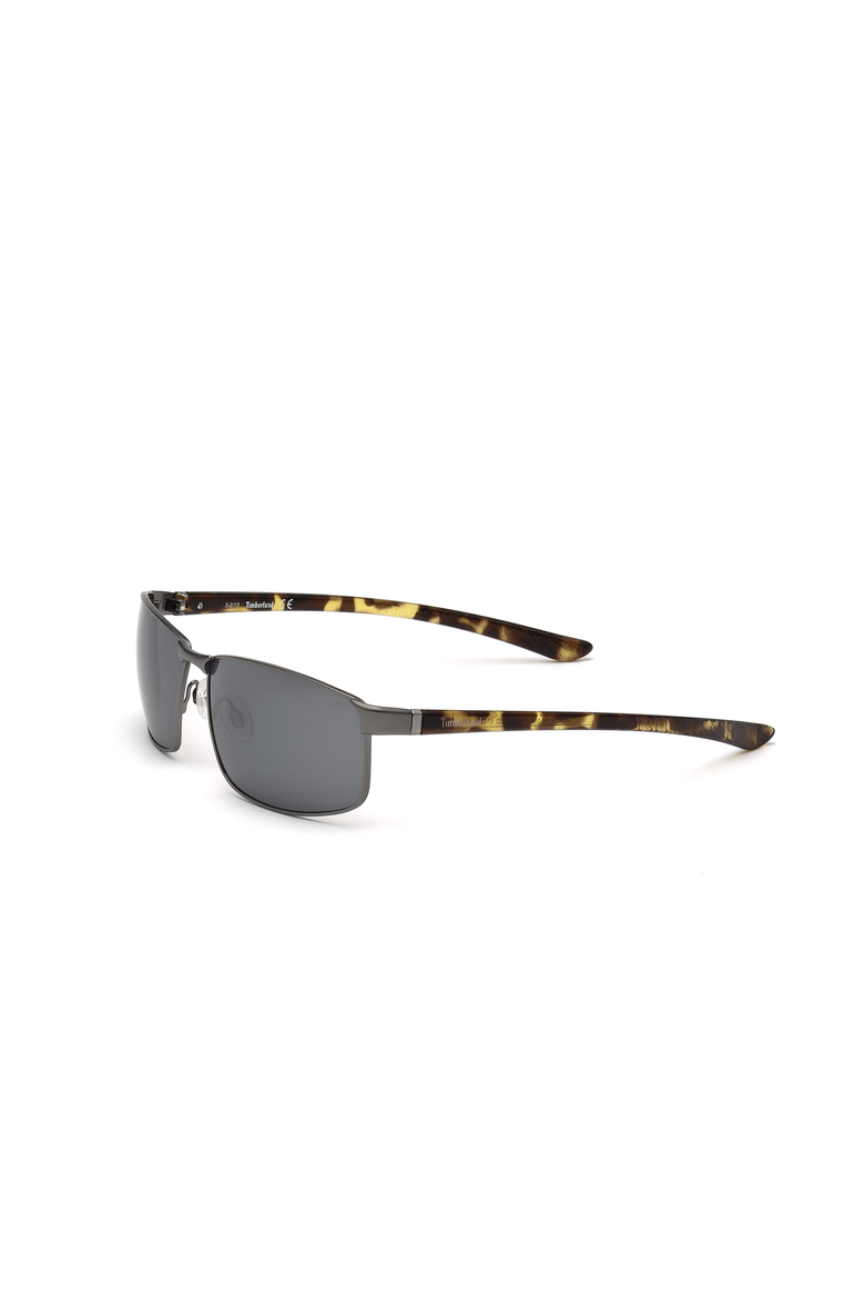 Rectangular Metal Polarized Sunglasses, Alternate, color, Gunmetal / Smoke
