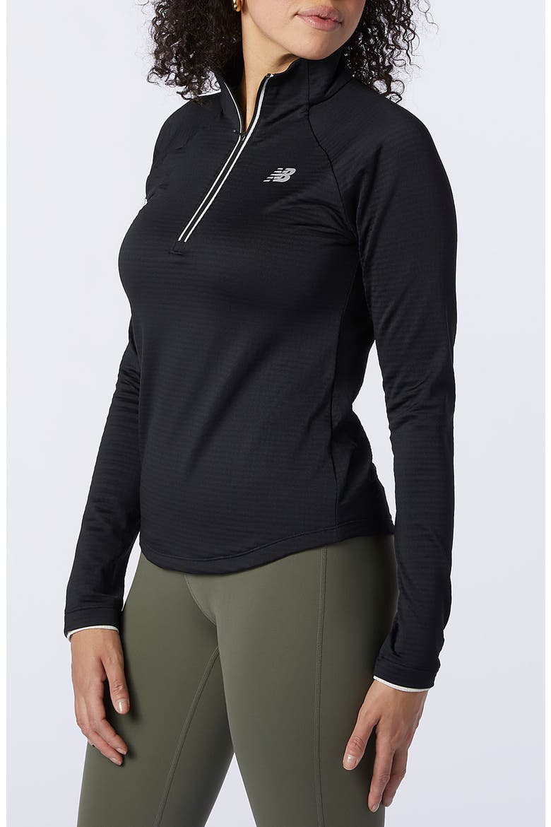 Impact Run Half Zip Heat Grid Pullover, Alternate, color, BLACK